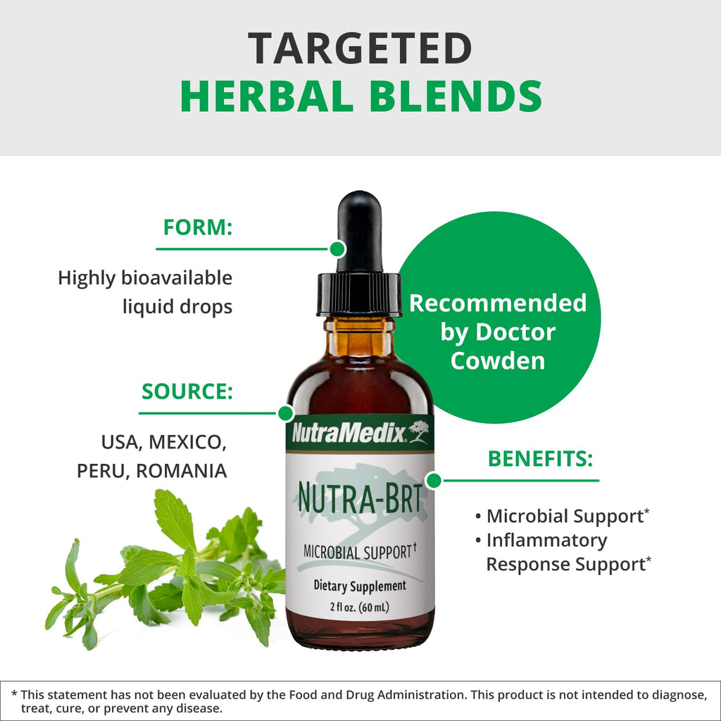 Nutramedix Nutra BRT - Liquid Herbal Supplement for Gut Health & Immune Support - Cumanda Bark & Houttuynia Leaf for Digestive Health - Immune System Booster Supplement (60mL) - TrustMedUSA