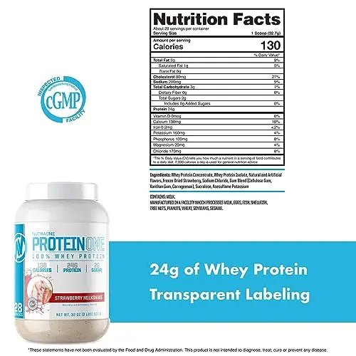 NutraOne ProteinOne Whey Protein Promote Recovery and Build Muscle with a Protein - TrustMedUSA