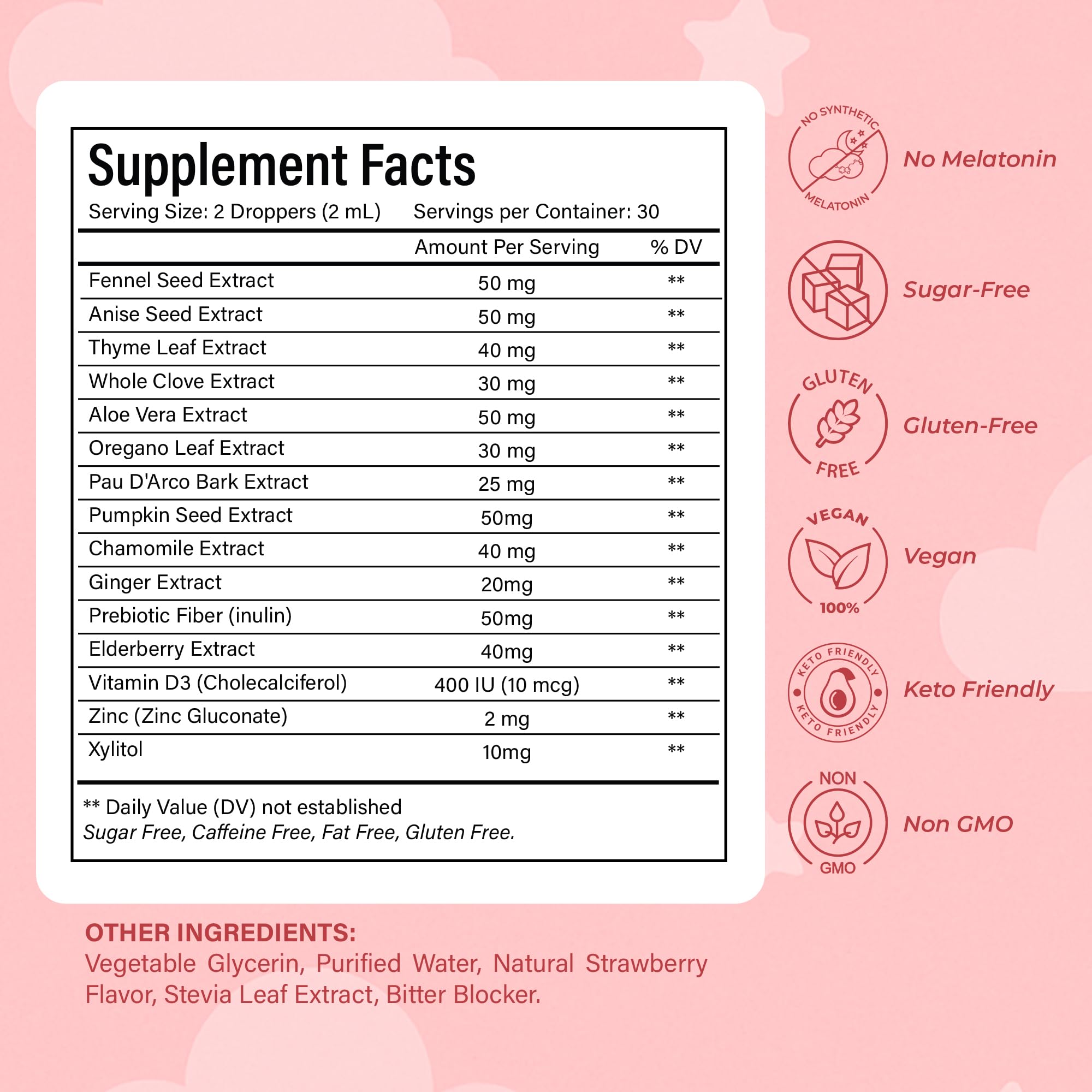 NutraPeaks Kids Liquid Botanical Drops – Natural Blend with Prebiotics, Chamomile, Ginger & Elderberry – Sugar-Free, Alcohol-Free, Non-GMO – 2 fl oz - TrustMedUSA