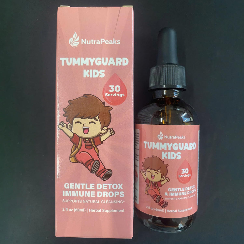 NutraPeaks Kids Liquid Botanical Drops – Natural Blend with Prebiotics, Chamomile, Ginger & Elderberry – Sugar-Free, Alcohol-Free, Non-GMO – 2 fl oz - TrustMedUSA