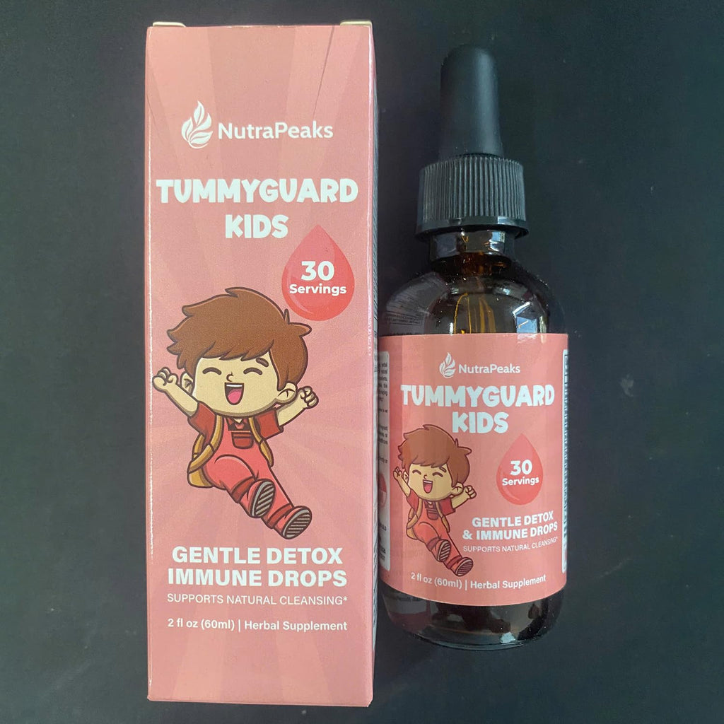 NutraPeaks Kids Liquid Botanical Drops – Natural Blend with Prebiotics, Chamomile, Ginger & Elderberry – Sugar-Free, Alcohol-Free, Non-GMO – 2 fl oz - TrustMedUSA