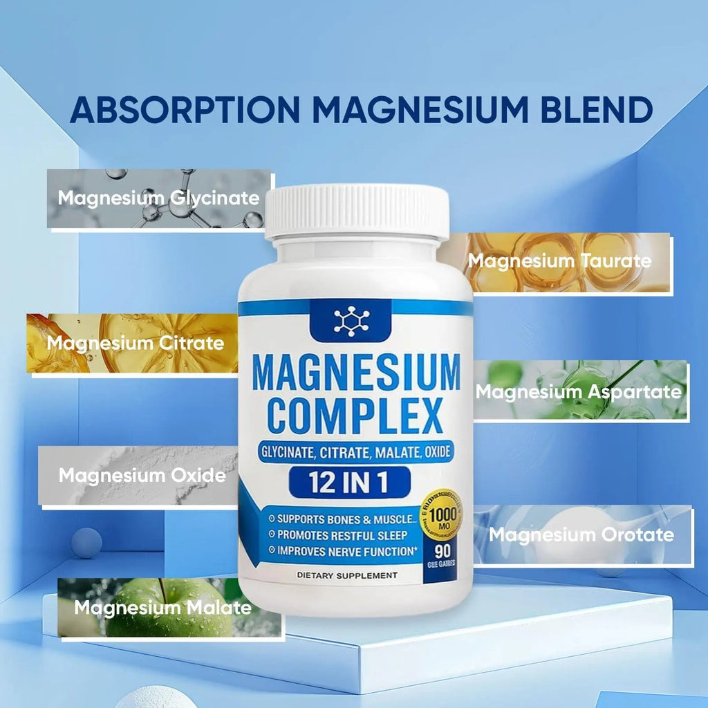 Nutrapure Magnesium Complex 7 Elemental Supplement - Magnesio Complex 1000mg Forms Including Glycinate, Citrate, Malate, Taurate Chelated | Energy Support | Vegan Non-GMO, 90 Capsules (2) - TrustMedUSA