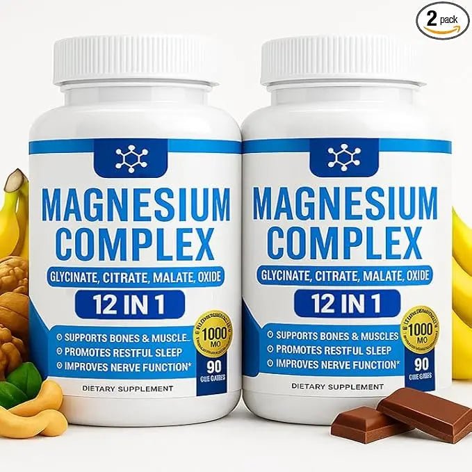 Nutrapure Magnesium Complex 7 Elemental Supplement - Magnesio Complex 1000mg Forms Including Glycinate, Citrate, Malate, Taurate Chelated | Energy Support | Vegan Non-GMO, 90 Capsules (2) - TrustMedUSA