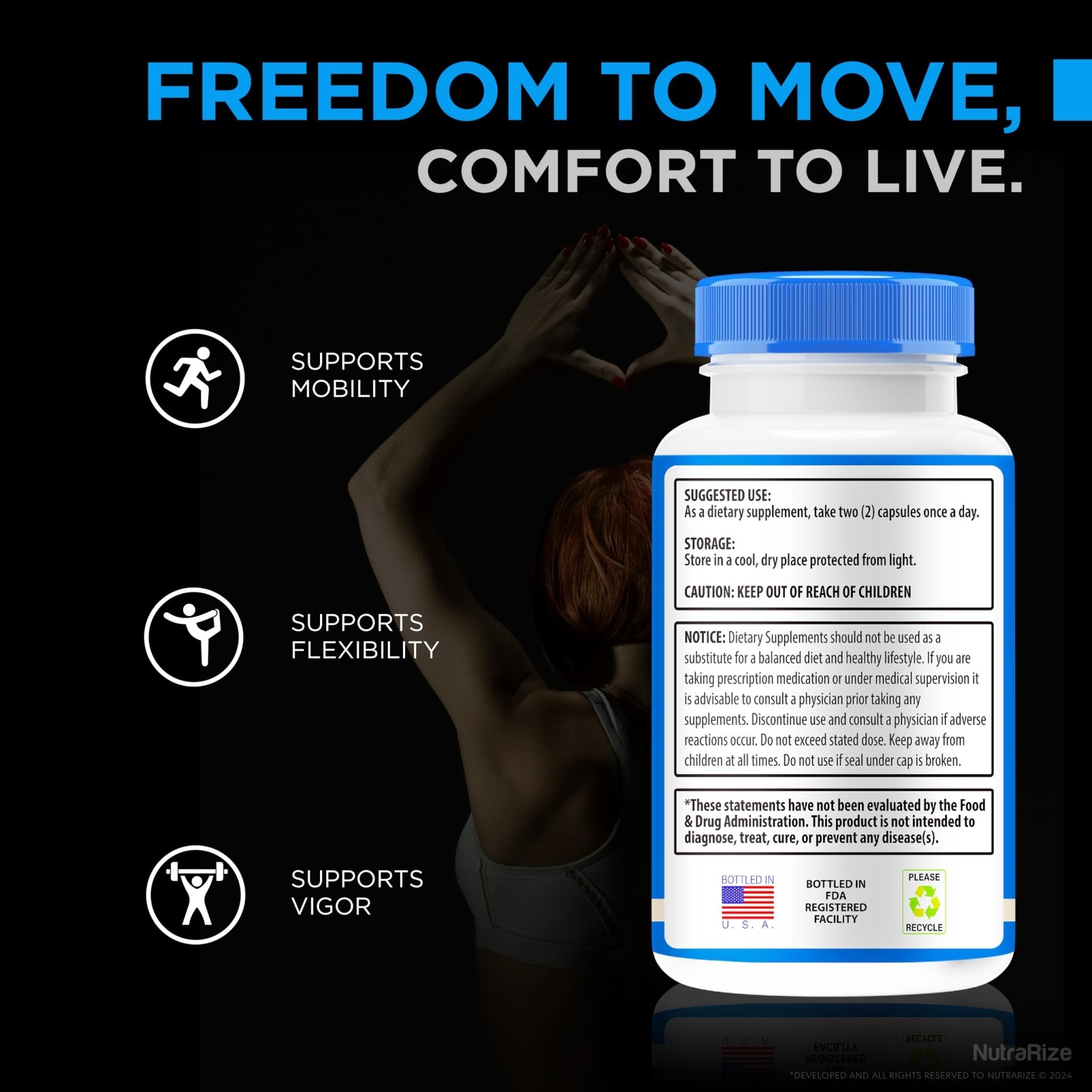 NutraRize (2 Pack) Flexopril Ultra Capsules, Official Flexopril for Joint Support, All-Natural Formula to Fortify Bones and Bolster Flexibility, Premium FlexoprilUltra Pills Review (120 Capsules) - TrustMedUSA