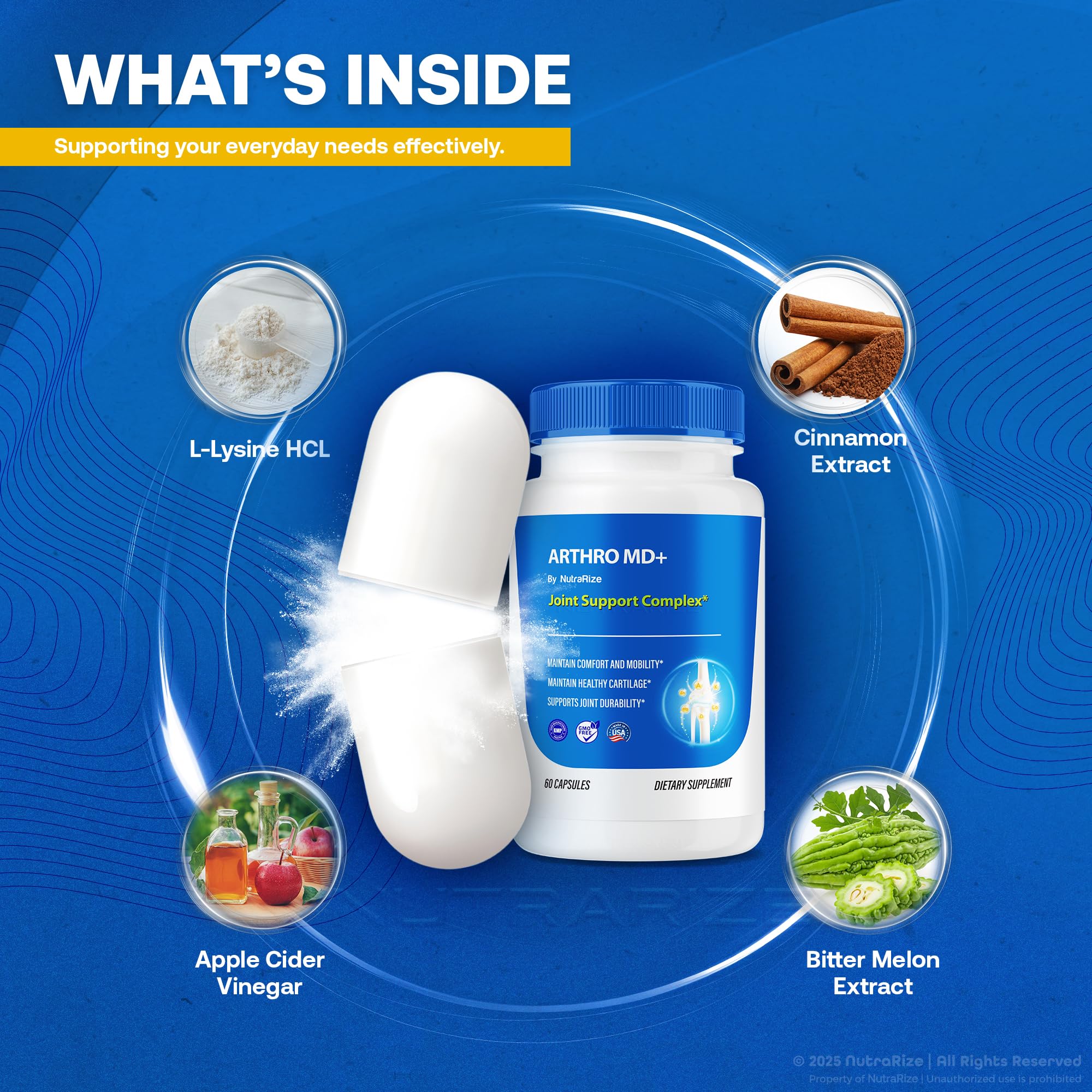 NutraRize (3 Pack) Arthro MD+ Capsules, Official Arthro MD Joint Support, All Natural Formula to Support Flexibility and Mobility, Premium Pills for Healthy Joints, Arthro M D Review (180 Capsules) - TrustMedUSA