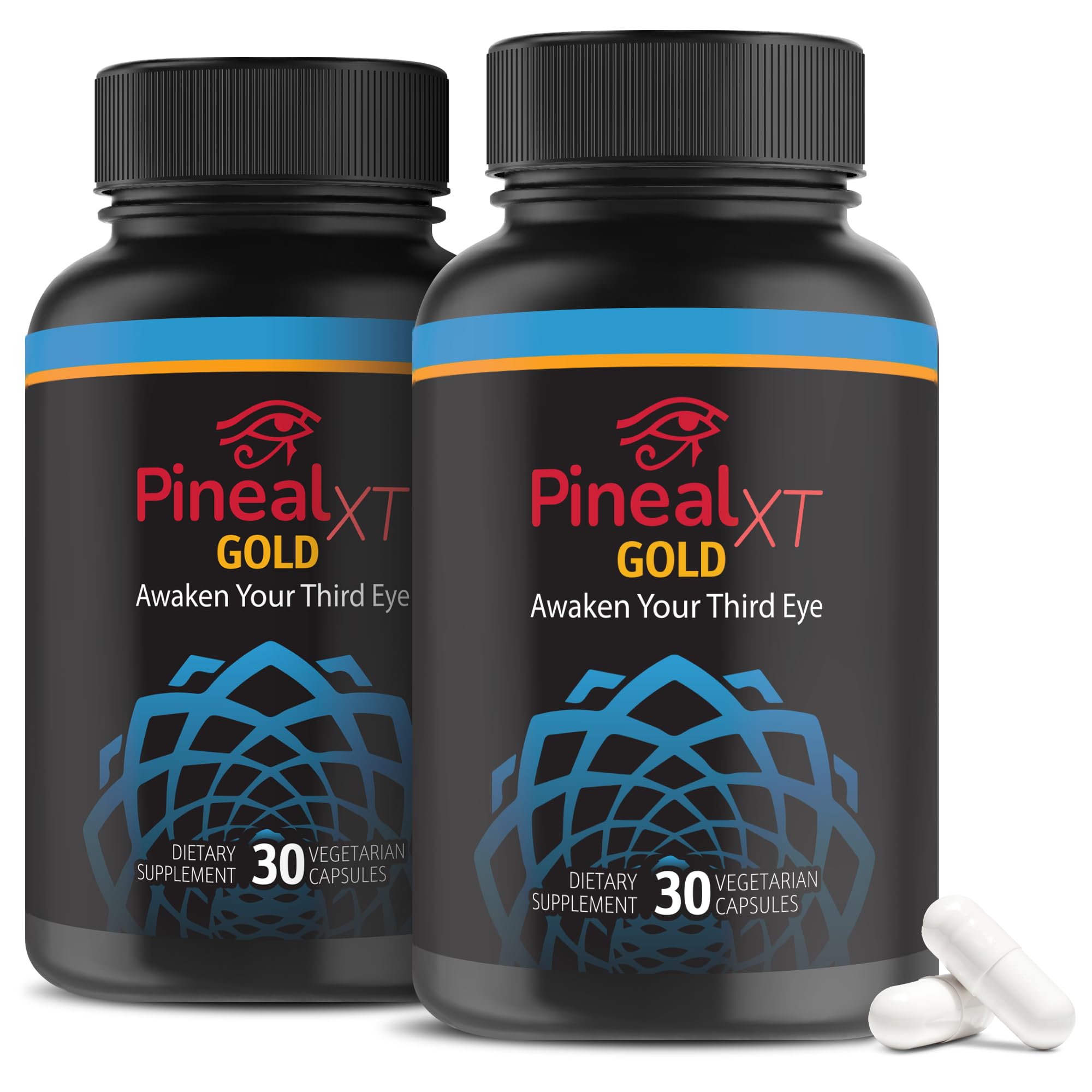 Nutraville Pineal XT Gold - Pineal Gland Supplement - Third Eye Awakening - Focus and Memory Supplement for Brain - 7 Powerful Ingredients Decalcify, Detox, and Activate Your Pineal Gland, 2 Pack - TrustMedUSA