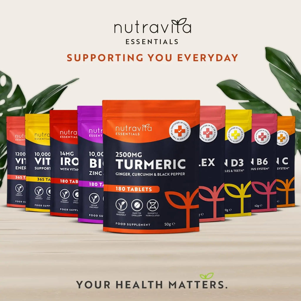 Nutravita Turmeric Tablets 2500mg with Black Pepper & Ginger - 180 High Strength Tumeric - TrustMedUSA