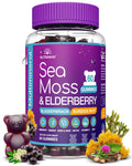 NUTRAWAY LABS Sea Moss Gummies with Elderberry, Vitamin C & Zinc - 102 Minerals from Irish Sea Moss, Bladderwrack & Burdock Root for Immune Support - Vegan Seamoss Supplement (Pack of 1) - TrustMedUSA