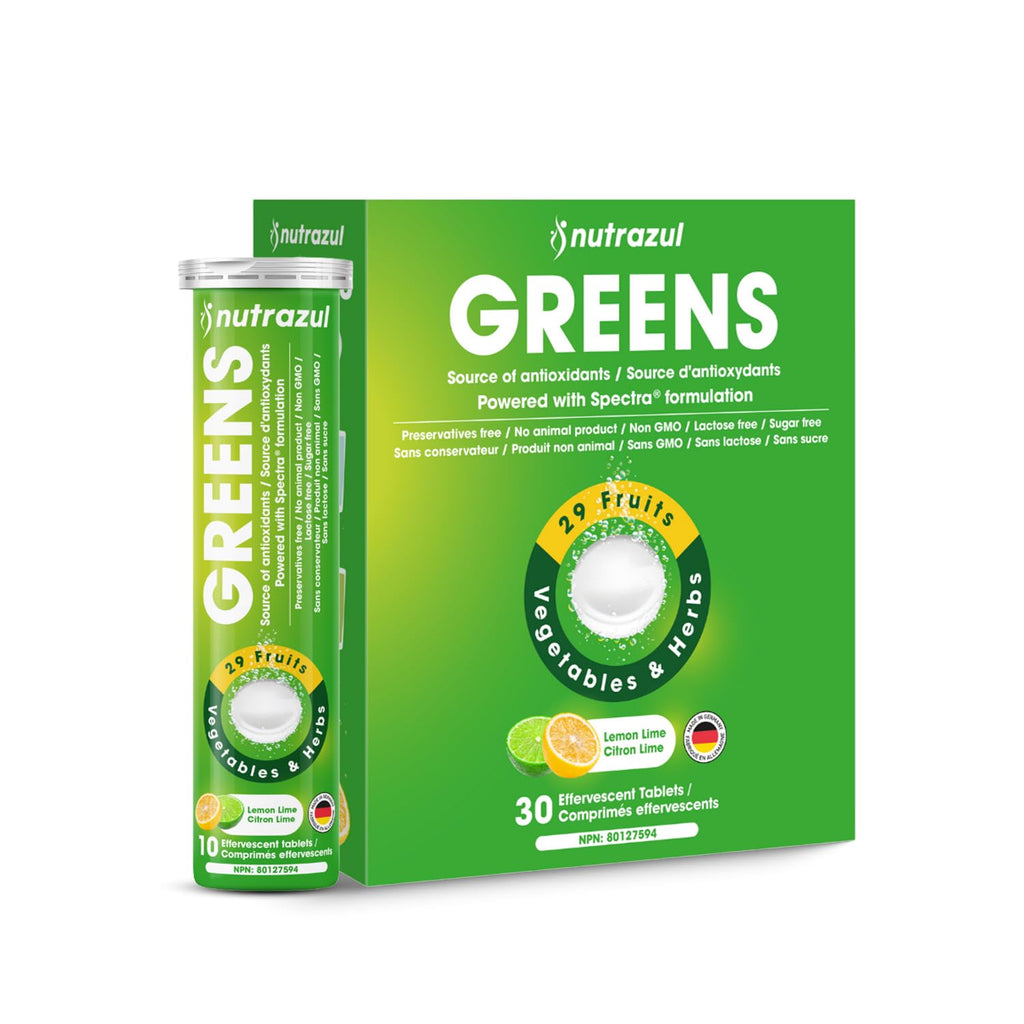 nutrazul Greens Effervescent Tablets - Daily Super Greens Supplement with 29 Superfoods - Antioxidant & Immune Support - Lemon Lime Flavor - Non-GMO - 30 Tablets - TrustMedUSA