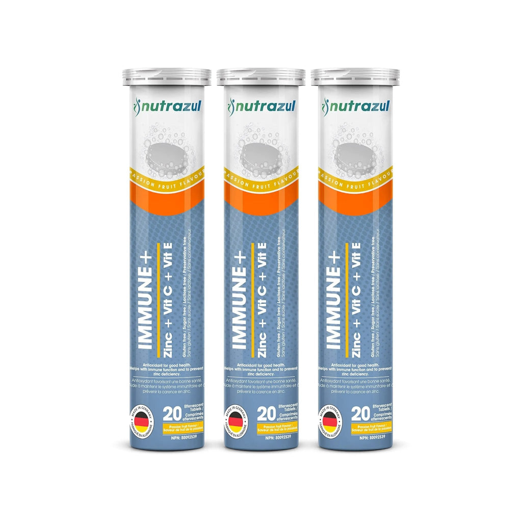 nutrazul Immune+ Effervescent Tablets, Vitamin C, Vitamin E & Zinc Supplement, Supports Overall Wellness with a VIT C, VIT E & Zinc Blend - TrustMedUSA