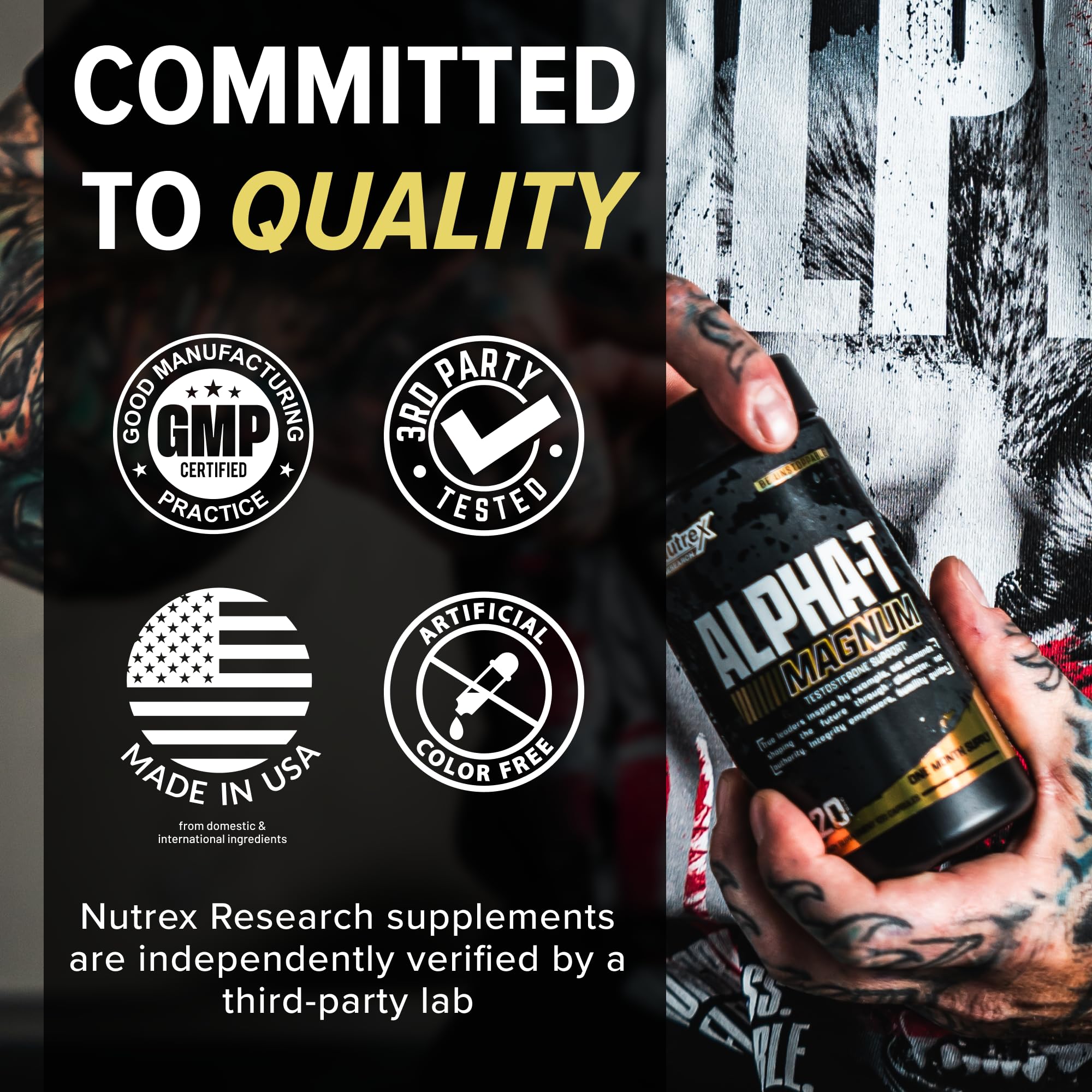 Nutrex Research Alpha-T Magnum Testosterone Support for Men | Anabolic Supplement with Tongkat Ali, Fadogia Agrestis, Shilajit and Ashwagandha | Muscle Builder for Strength, Growth & Hormone Balance - TrustMedUSA