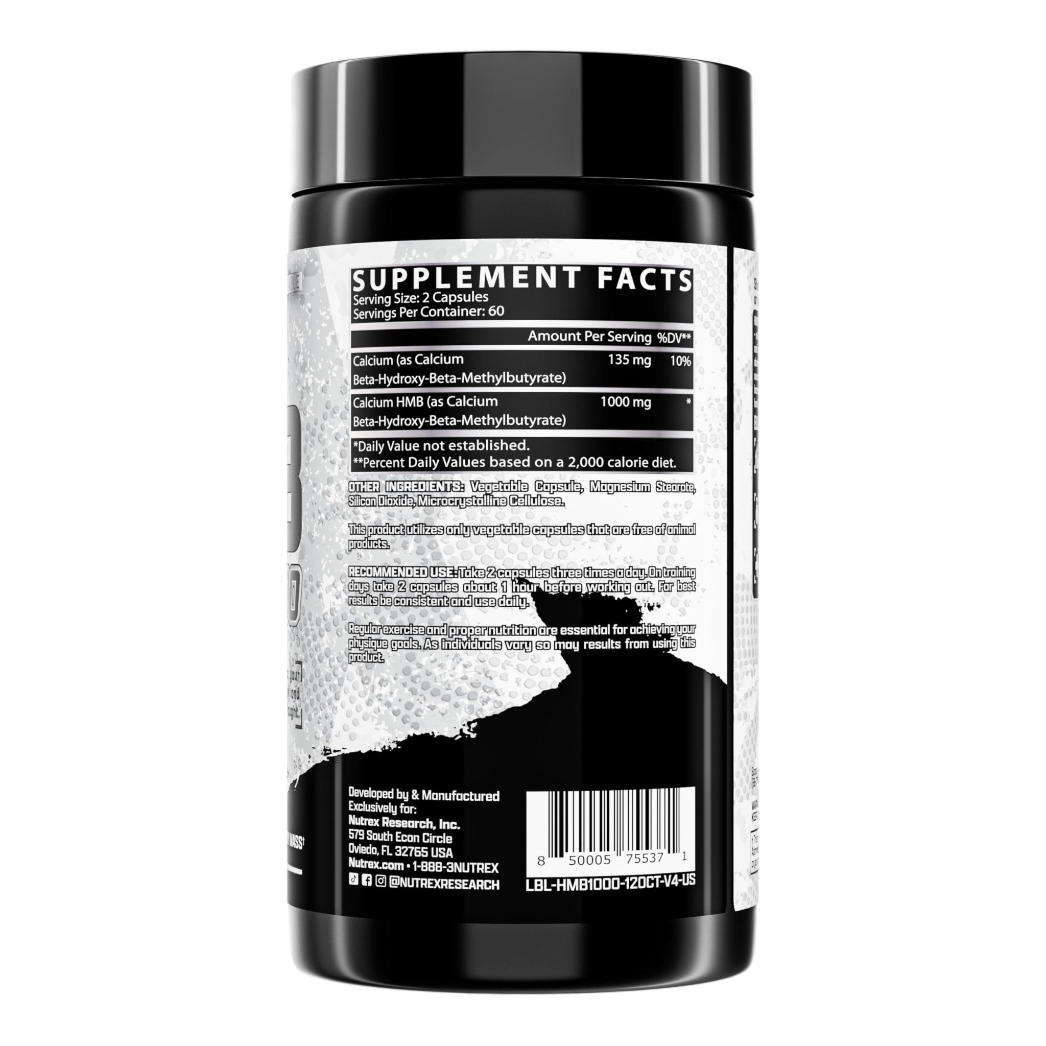Nutrex Research HMB 1000 MG | Supports Muscle Recovery, Reduce Skeletal Muscle Damage, Increased Strength, Prevent Muscle Loss | 120 Capsules - Maple Wellness Supplements