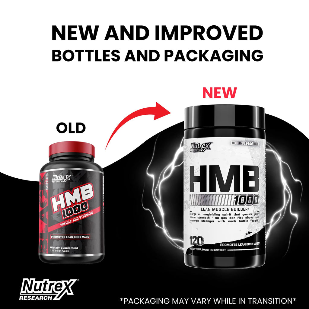 Nutrex Research HMB 1000 MG | Supports Muscle Recovery, Reduce Skeletal Muscle Damage, Increased Strength, Prevent Muscle Loss | 120 Capsules - Maple Wellness Supplements