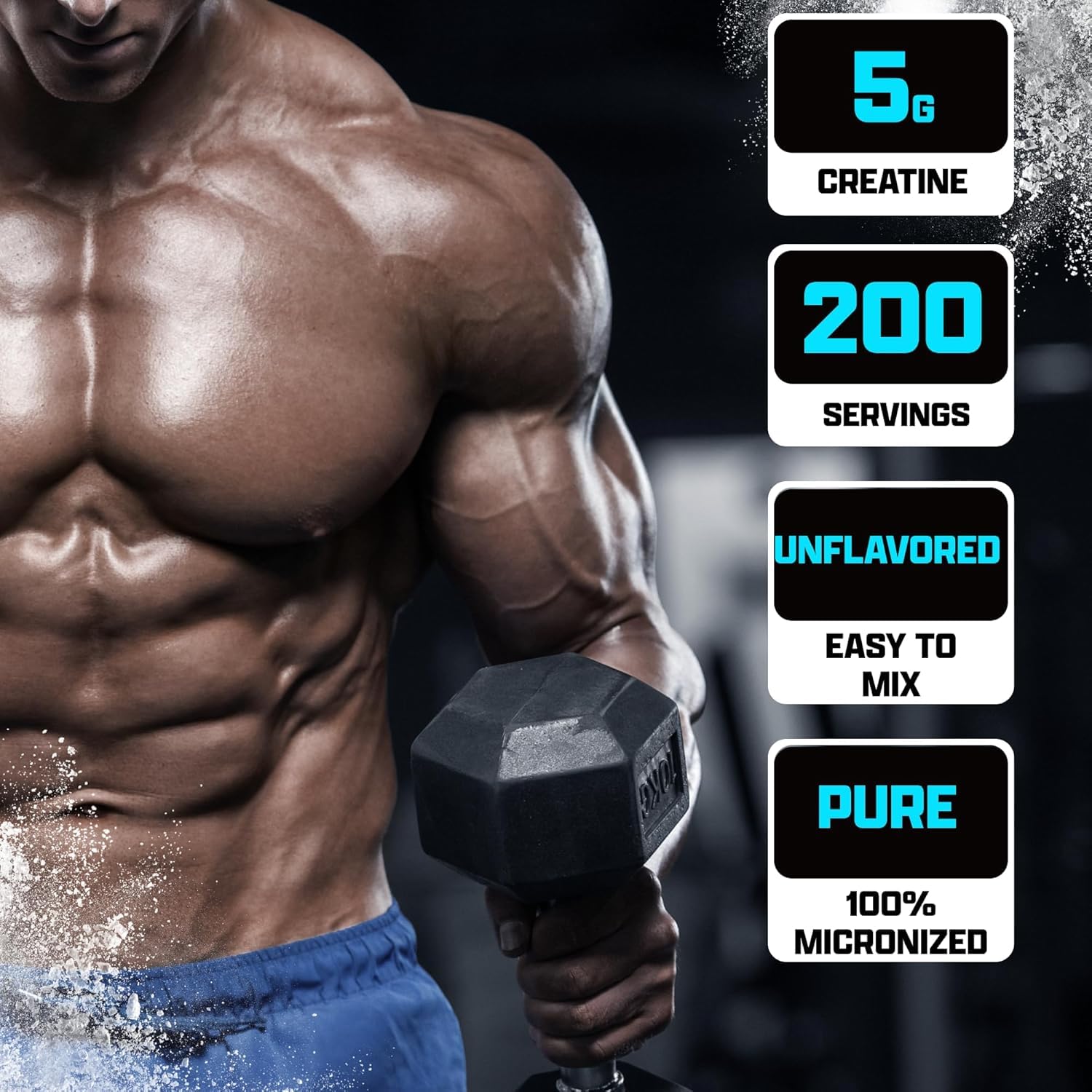 Nutrex Research Micronized Creatine Monohydrate Powder - 200 Servings (1KG) Pure, Unflavored Creatine Monohydrate Supplement for Muscle Gain, Strength and Performance, 5G Per Serv (2.2lbs) - Maple Wellness Supplements