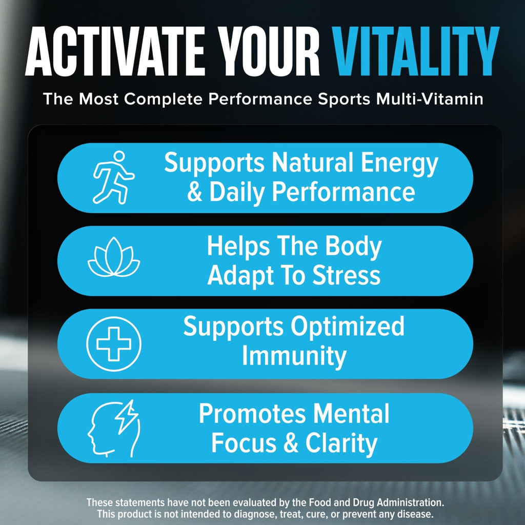 Nutrex Research Vitadapt Complete Sports Multivitamin for Men - 24 Vitamins, KSM-66 Ashwagandha and Minerals for Athletes - Mens Multivitamin (90 Capsules) - Maple Wellness Supplements