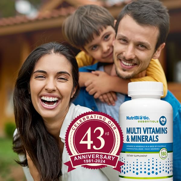 NutriBiotic – Multi Vitamins & Minerals, 180 Ct Capsules (Formerly Hypoallergenic Multiple) | 72 Pure Trace Elements in a Base of Chlorella | Pharmaceutical-Grade & Highly Absorbable | Gluten Free - TrustMedUSA