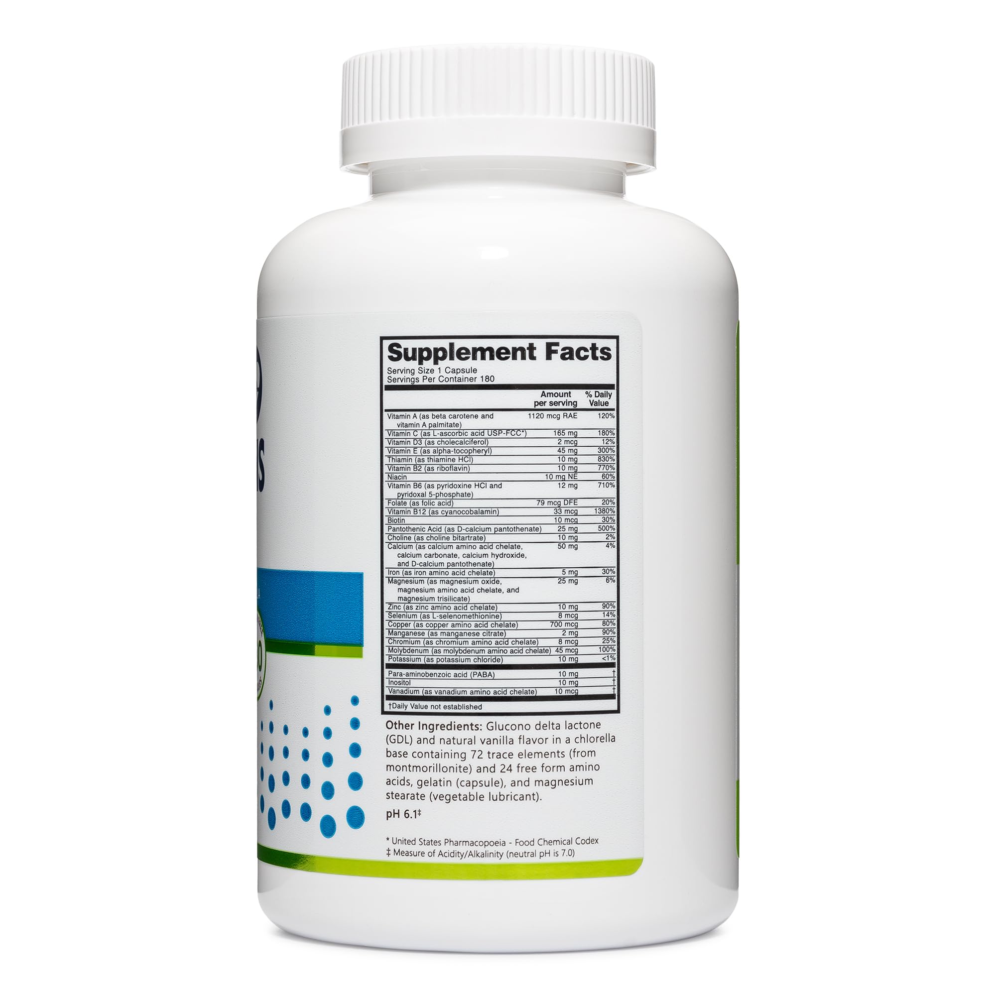 NutriBiotic – Multi Vitamins & Minerals, 180 Ct Capsules (Formerly Hypoallergenic Multiple) | 72 Pure Trace Elements in a Base of Chlorella | Pharmaceutical-Grade & Highly Absorbable | Gluten Free - TrustMedUSA