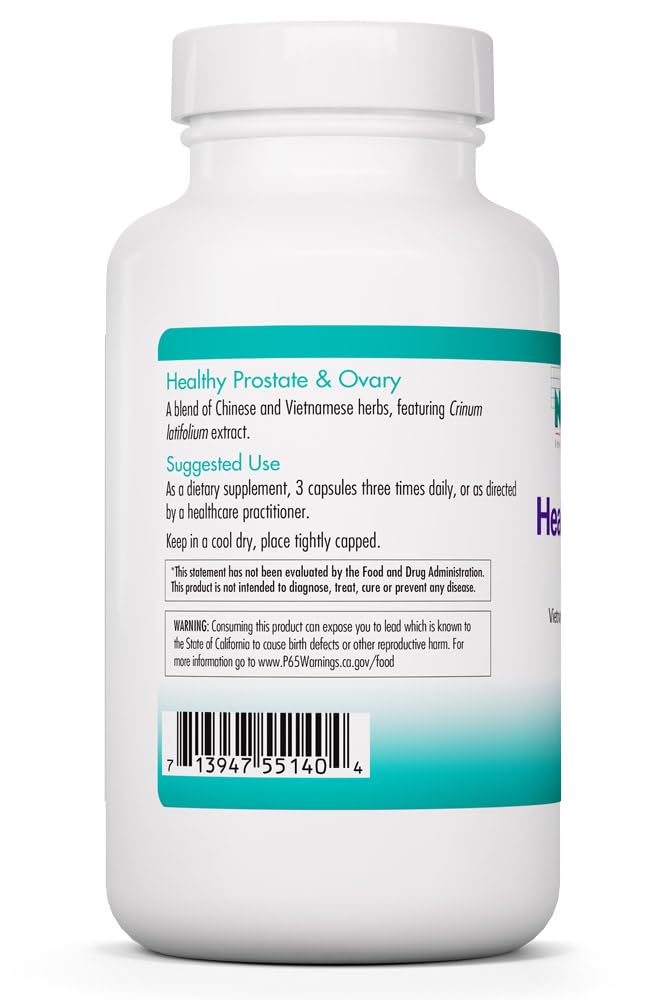 NutriCology Healthy Prostate & Ovary - Herbal Blend with Crinum Latifolium - Hormone Support for Men & Women - Vegetarian Capsules - Hypoallergenic Formula - 60 Servings - 180 Count - TrustMedUSA