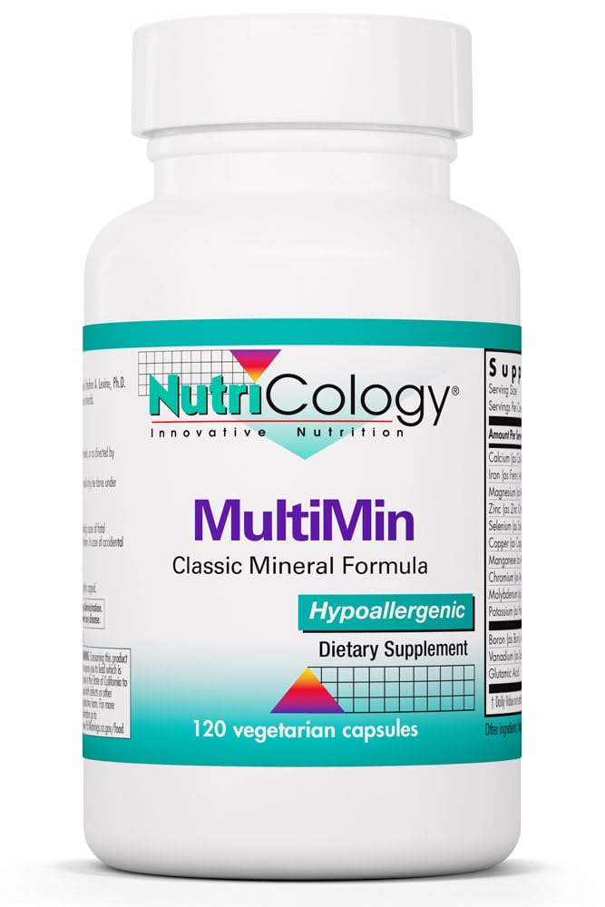 NutriCology MultiMin - Essential Mineral Blend with Macro Trace & Ultra Trace Minerals - Supports Mineral Balance Absorption & Cellular Function - 120 Servings - 120 Vegetarian Capsules - TrustMedUSA