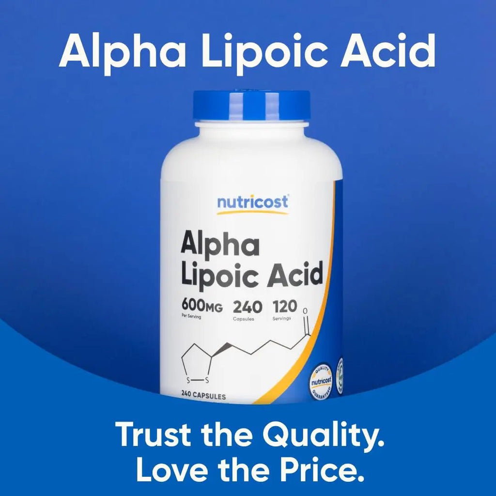 Nutricost Alpha Lipoic Acid 600mg Per Serving, 240 Capsules - Gluten Free, Vegetarian Capsules, Soy Free & Non-GMO - TrustMedUSA