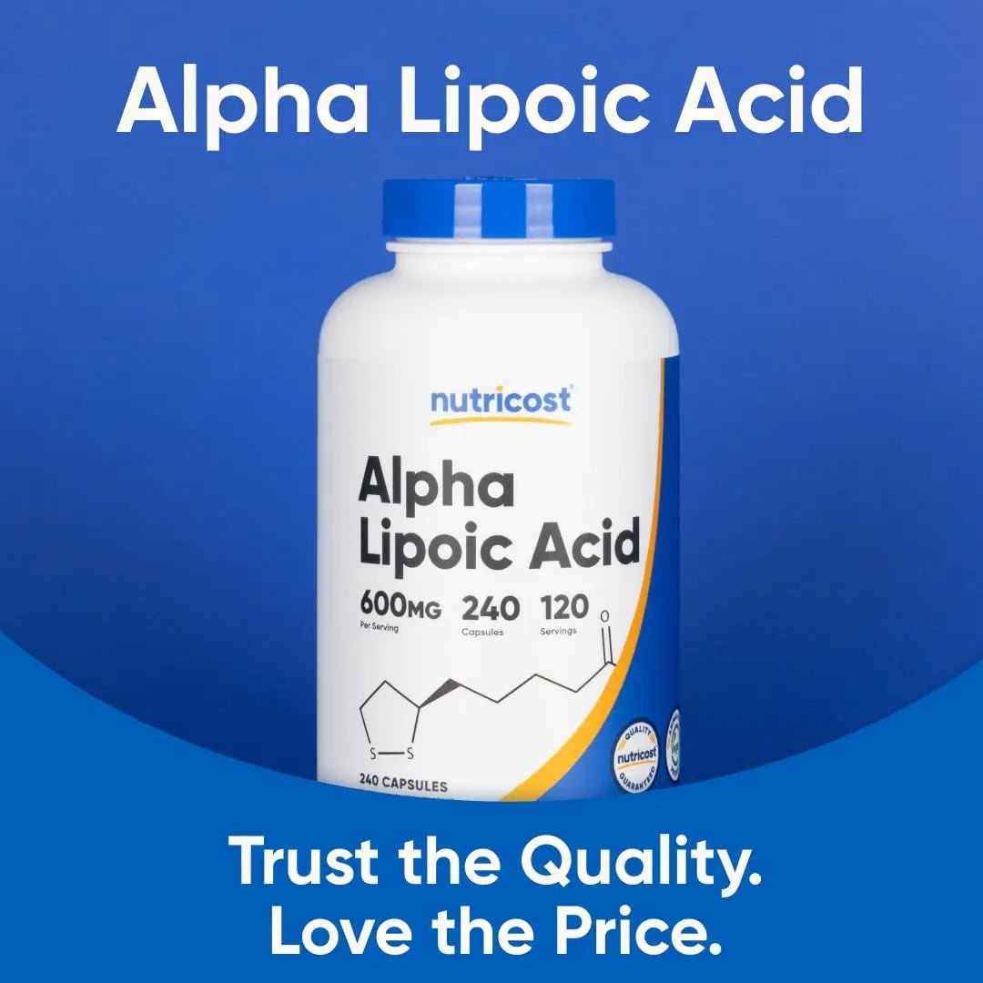 Nutricost Alpha Lipoic Acid 600mg Per Serving, 240 Capsules - Gluten Free, Vegetarian Capsules, Soy Free & Non-GMO - TrustMedUSA