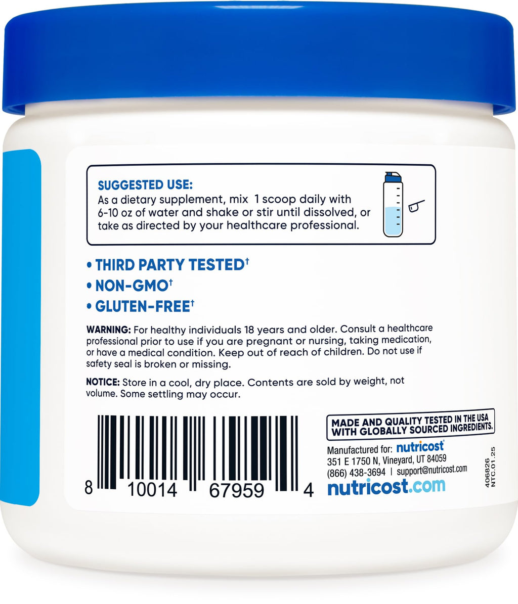 Nutricost Calcium BHB (250g) Unflavored - Calcium Ketone Salt - Non-GMO Gluten-Free - TrustMedUSA