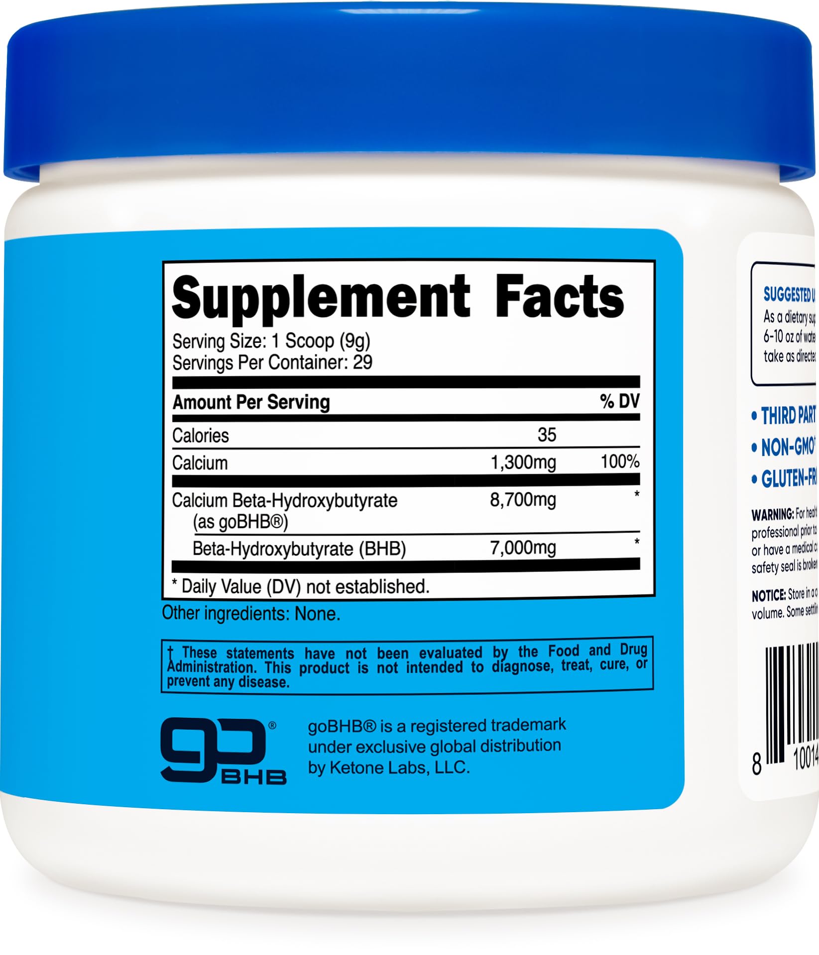 Nutricost Calcium BHB (250g) Unflavored - Calcium Ketone Salt - Non-GMO Gluten-Free - TrustMedUSA