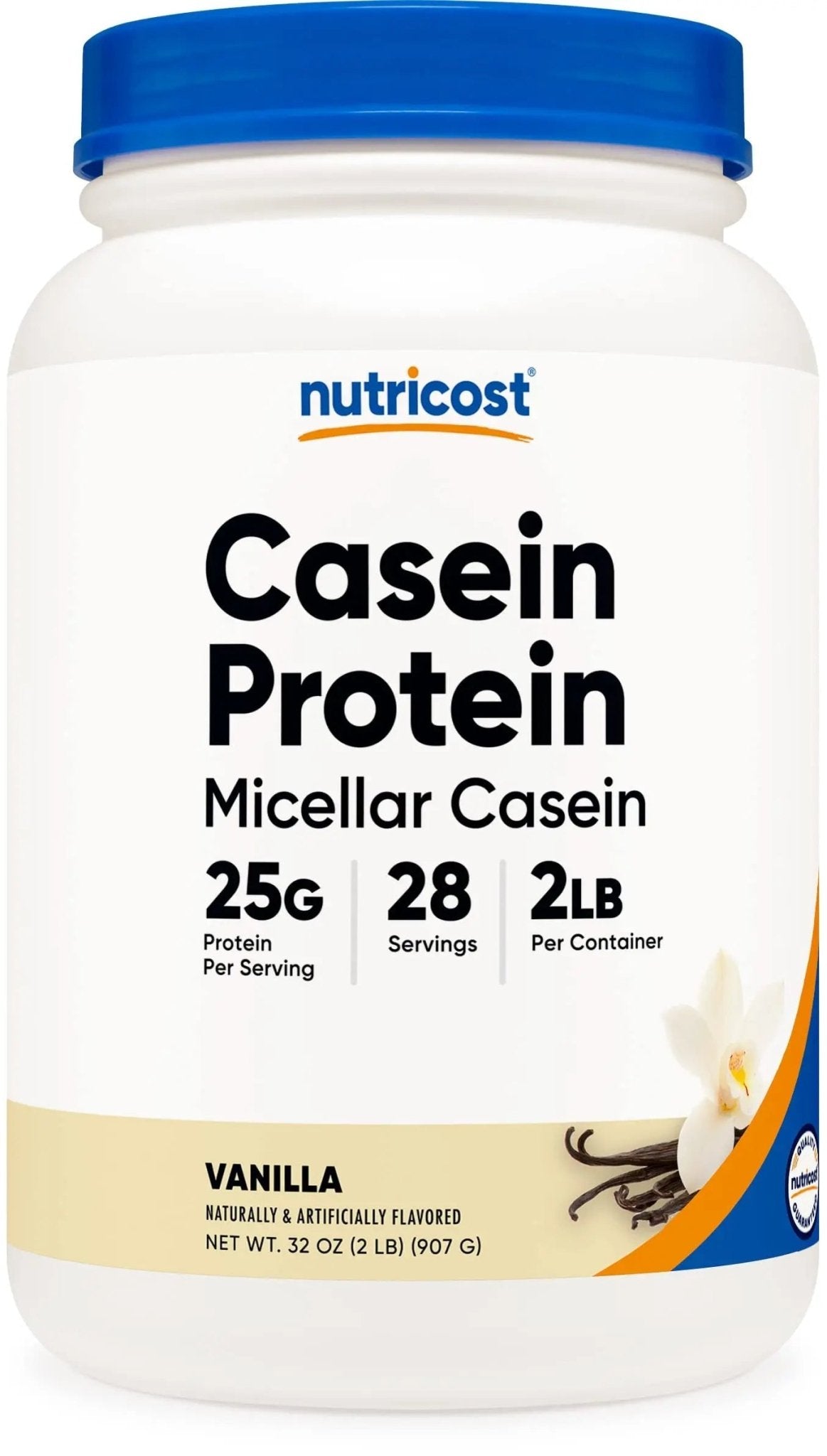Nutricost Casein Protein Powder 2lb Vanilla - Micellar Casein, Gluten Free, Non-GMO - TrustMedUSA