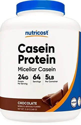 Nutricost Casein Protein Powder 5lb Chocolate - Micellar Casein, Gluten Free, Non-GMO - TrustMedUSA