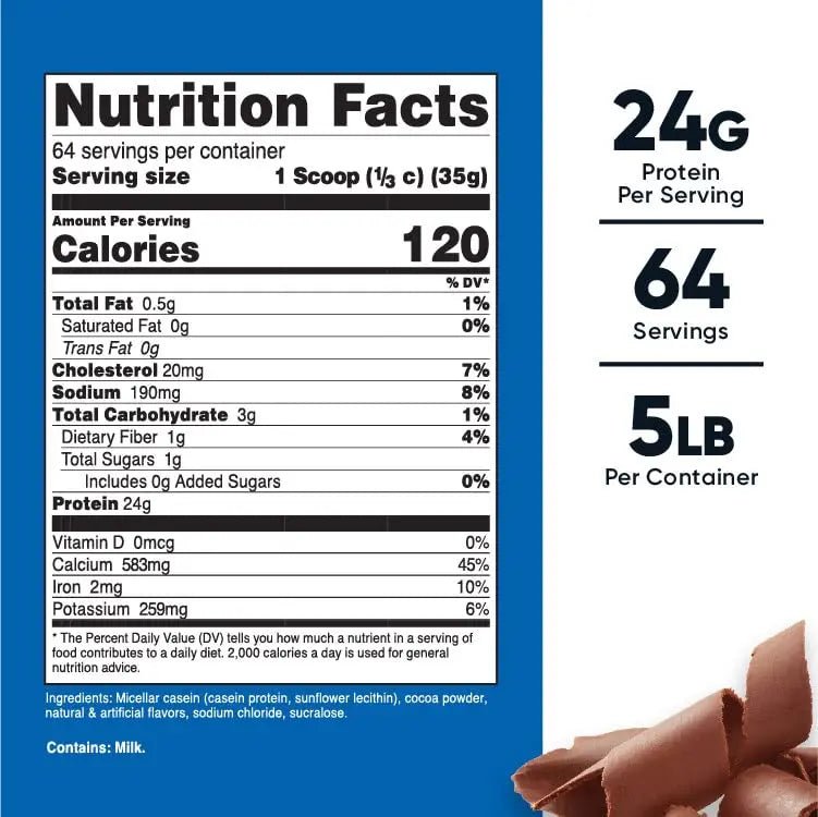 Nutricost Casein Protein Powder 5lb Chocolate - Micellar Casein, Gluten Free, Non-GMO - TrustMedUSA