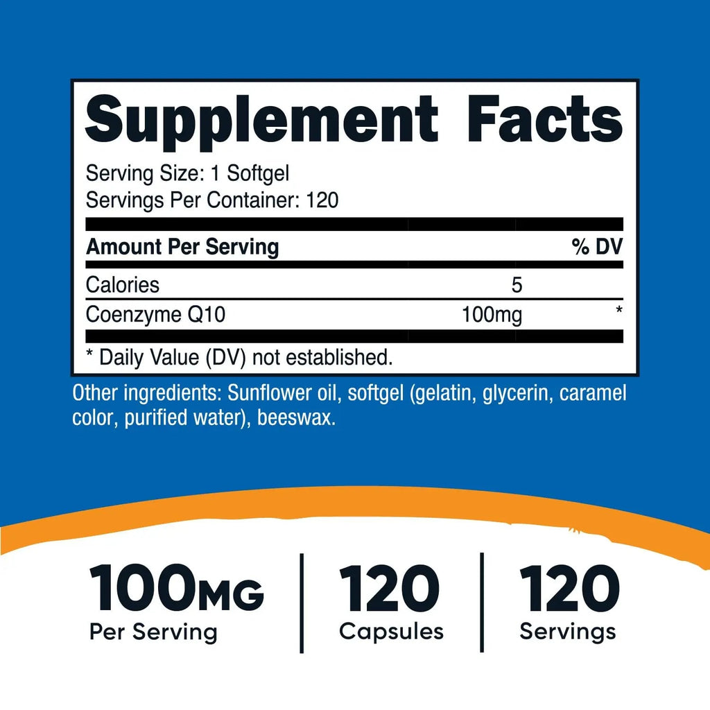 Nutricost CoQ10 Softgels (120 Servings / 100 Mg CoQ10 Per Serving) | Better Absorption - TrustMedUSA