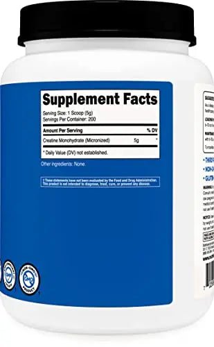 Nutricost Creatine Monohydrate Micronized Powder (1 KG) - Pure Creatine Monohydrate - TrustMedUSA