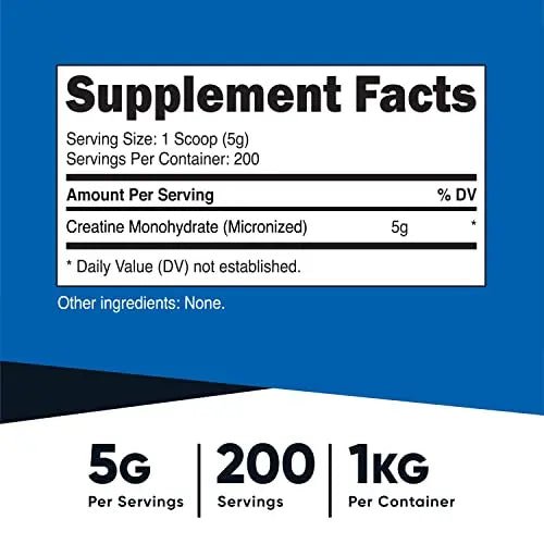 Nutricost Creatine Monohydrate Micronized Powder (1 KG) - Pure Creatine Monohydrate - TrustMedUSA