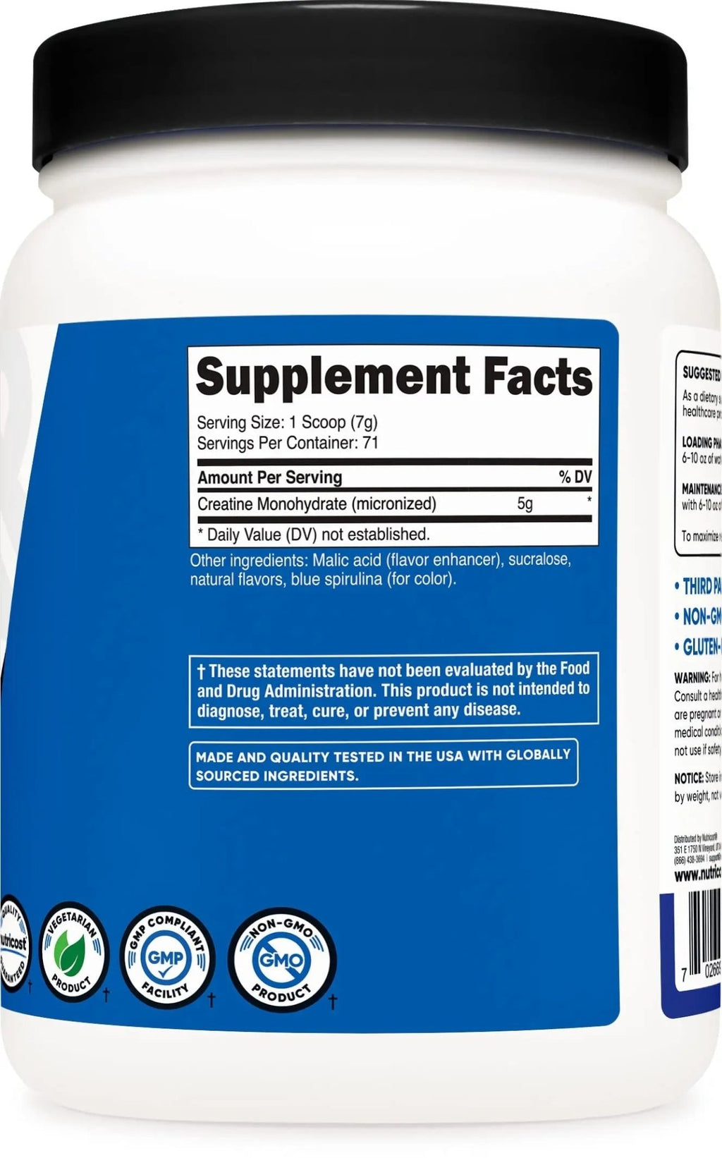 Nutricost Creatine Monohydrate Powder (Blue Raspberry), 500 Grams (1.1 LBS) - TrustMedUSA
