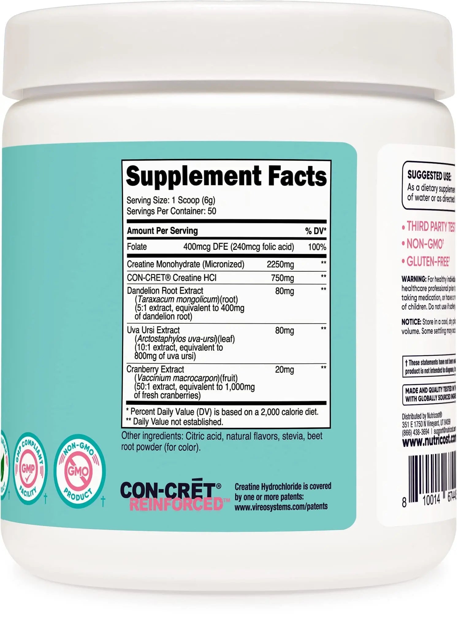 Nutricost Creatine Monohydrate Powder for Women, Micronized, Strawberry Lemonade - TrustMedUSA