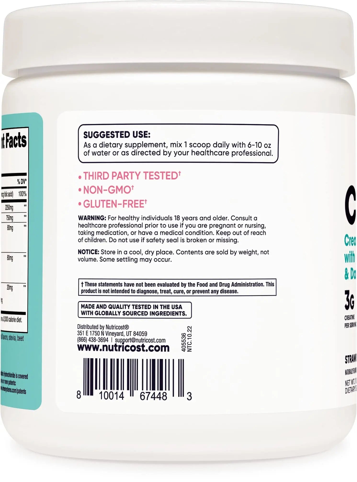 Nutricost Creatine Monohydrate Powder for Women, Micronized, Strawberry Lemonade - TrustMedUSA