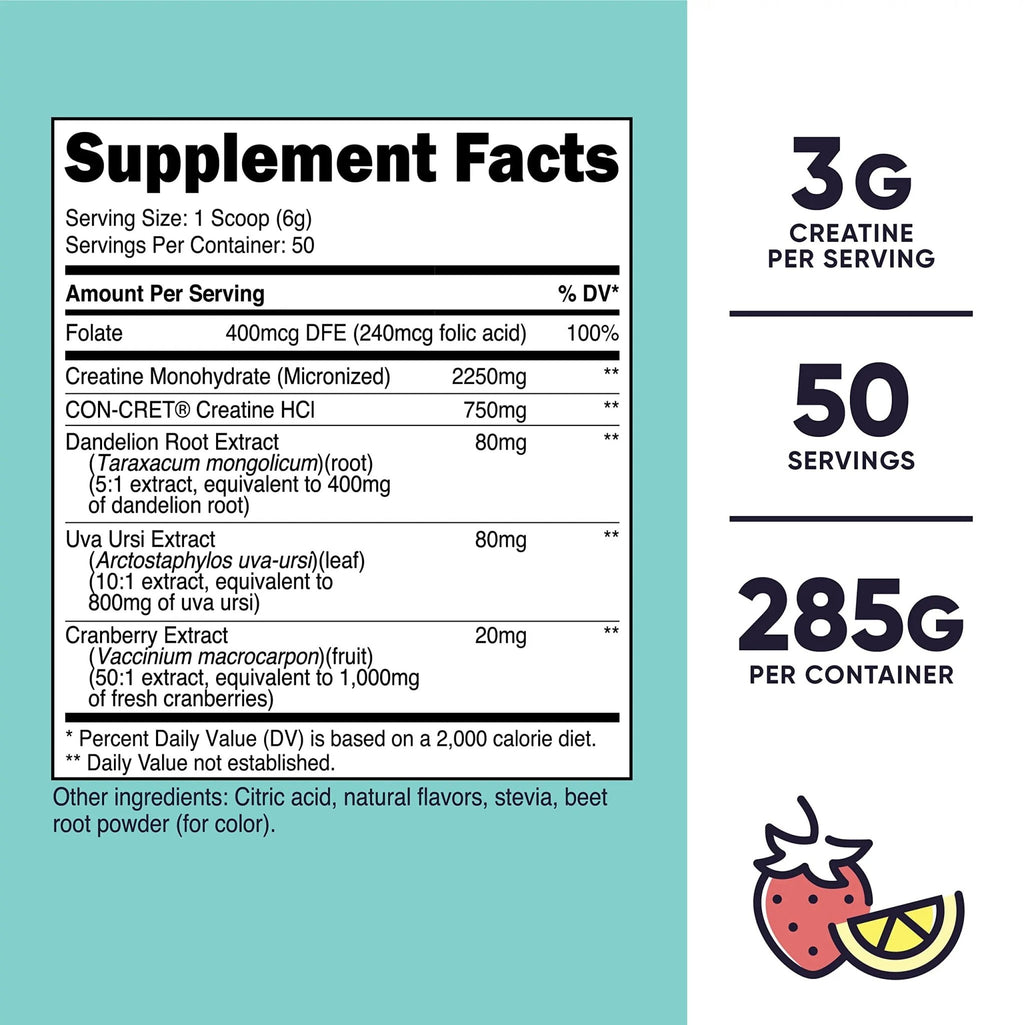 Nutricost Creatine Monohydrate Powder for Women, Micronized, Strawberry Lemonade - TrustMedUSA