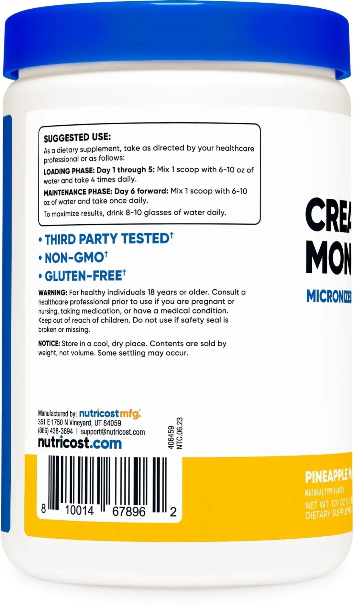 Nutricost Creatine Monohydrate Powder (Pineapple Mango, 500 Gram) - Micronized - TrustMedUSA
