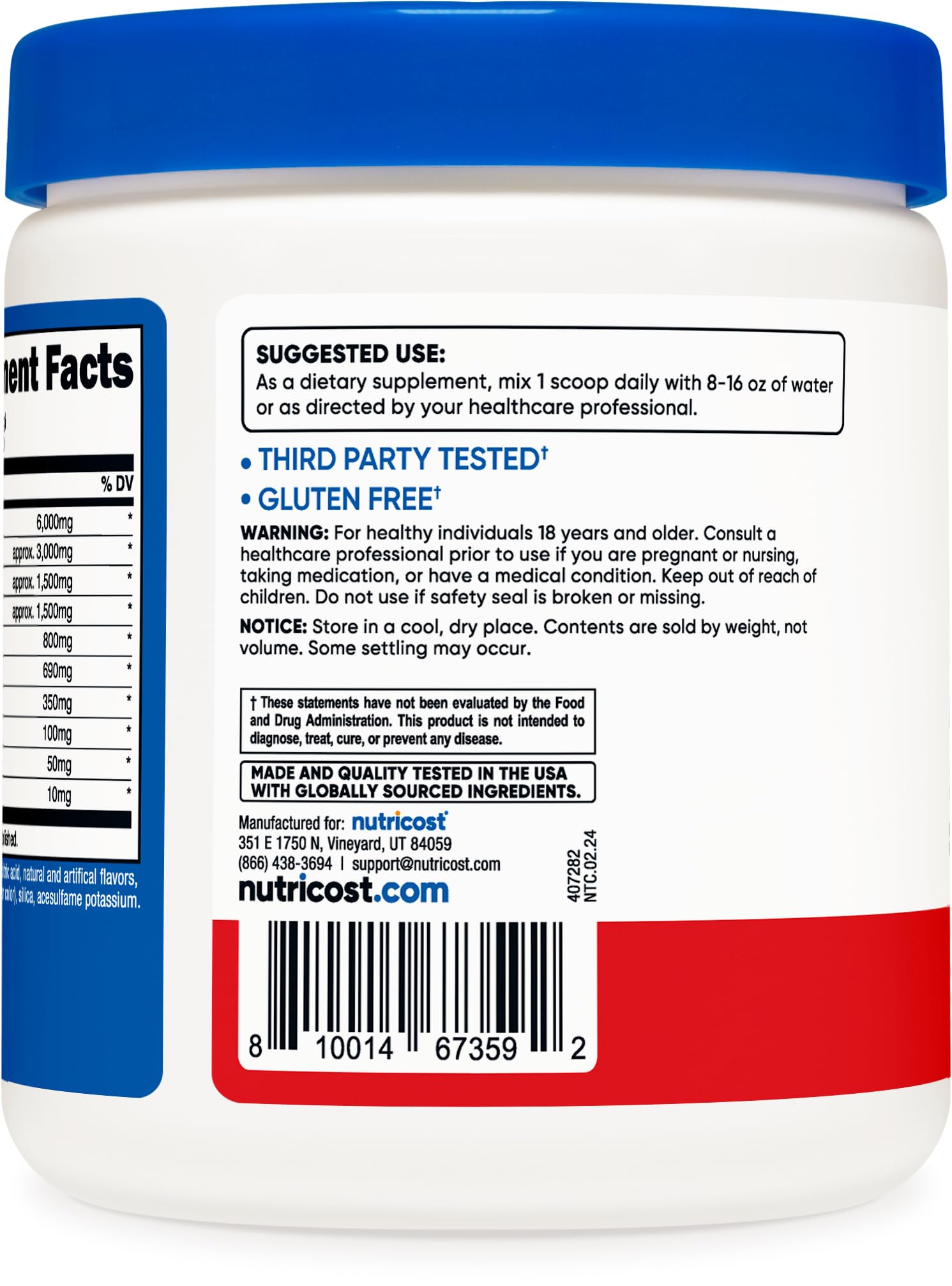 Nutricost EAA Powder 30 Servings (Fruit Punch) - Essential Amino Acids - Non-GMO, Gluten Free, Vegetarian Friendly - TrustMedUSA