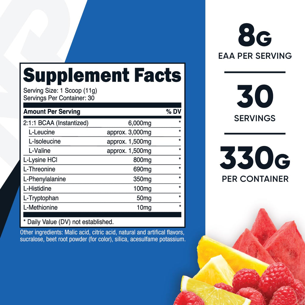 Nutricost EAA Powder 30 Servings (Fruit Punch) - Essential Amino Acids - Non-GMO, Gluten Free, Vegetarian Friendly - TrustMedUSA