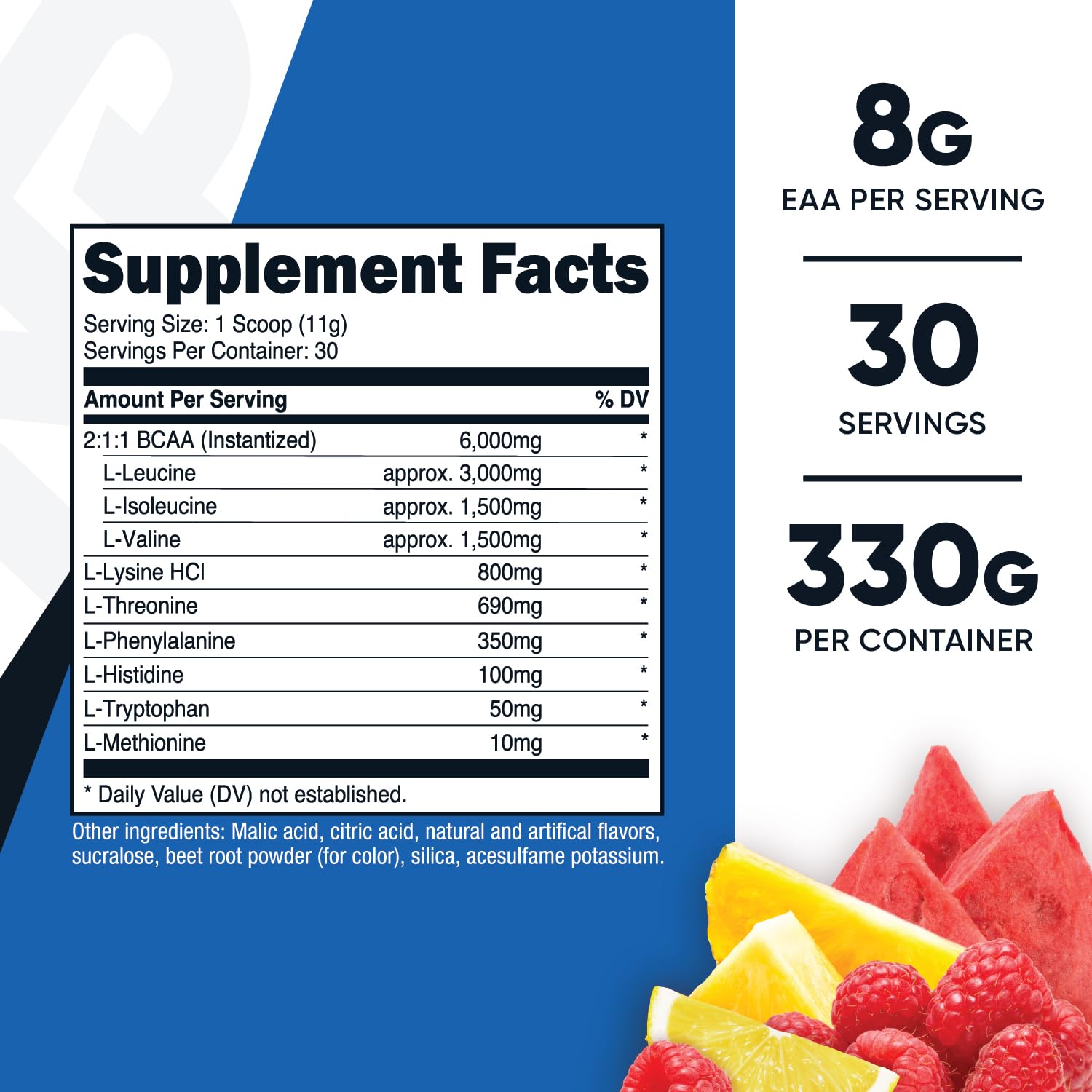 Nutricost EAA Powder 30 Servings (Fruit Punch) - Essential Amino Acids - Non-GMO, Gluten Free, Vegetarian Friendly - TrustMedUSA