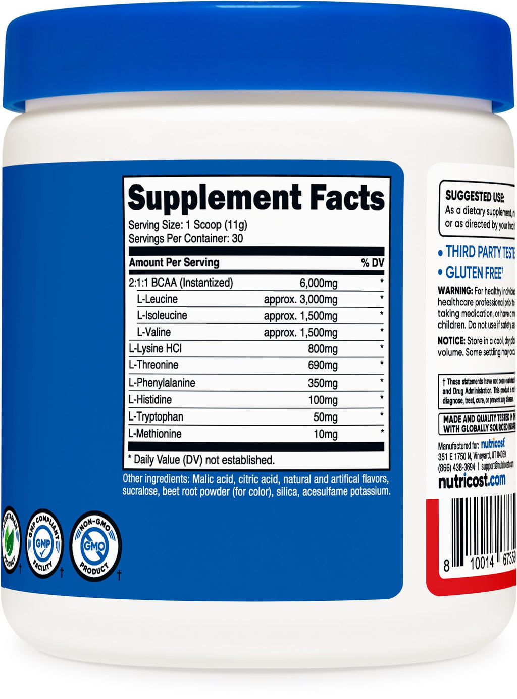 Nutricost EAA Powder 30 Servings (Fruit Punch) - Essential Amino Acids - Non-GMO, Gluten Free, Vegetarian Friendly - TrustMedUSA