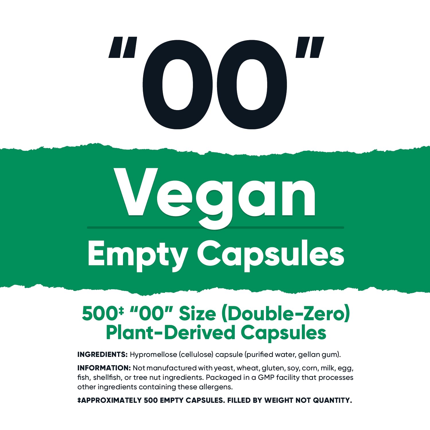 Nutricost Empty Capsules Size 00 Vegan - 500 Clear Empty Plant-Based Capsules - Kosher Certified, Halal Certified, Non-GMO, Soy Free, Gluten Free, Vegetarian - TrustMedUSA