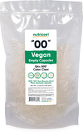 Nutricost Empty Capsules Size 00 Vegan - 500 Clear Empty Plant-Based Capsules - Kosher Certified, Halal Certified, Non-GMO, Soy Free, Gluten Free, Vegetarian - TrustMedUSA