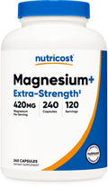 Nutricost Magnesium+ Extra Strength 420mg, 240 Capsules - 120 Servings. Magnesium Oxide and Glycinate - Non-GMO, Gluten Free, Vegan Friendly - TrustMedUSA