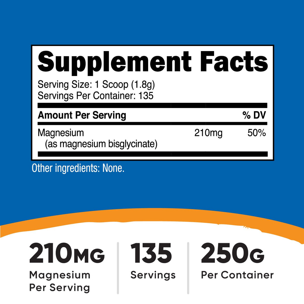Nutricost Magnesium Glycinate Powder (250 Grams) (Unflavored) - TrustMedUSA