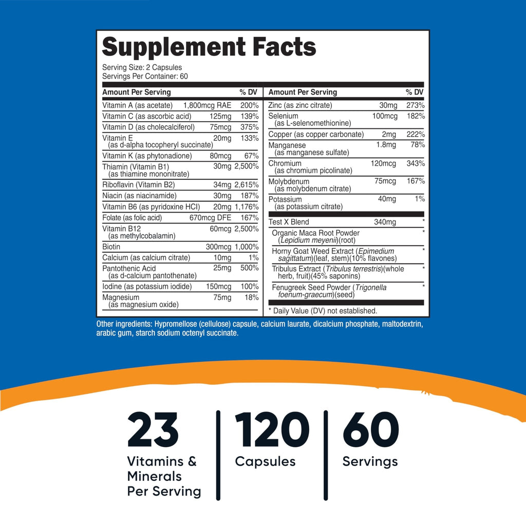 Nutricost Multivitamin for Men 120 Capsules - Vitamins and Minerals for The Healthy Man - TrustMedUSA