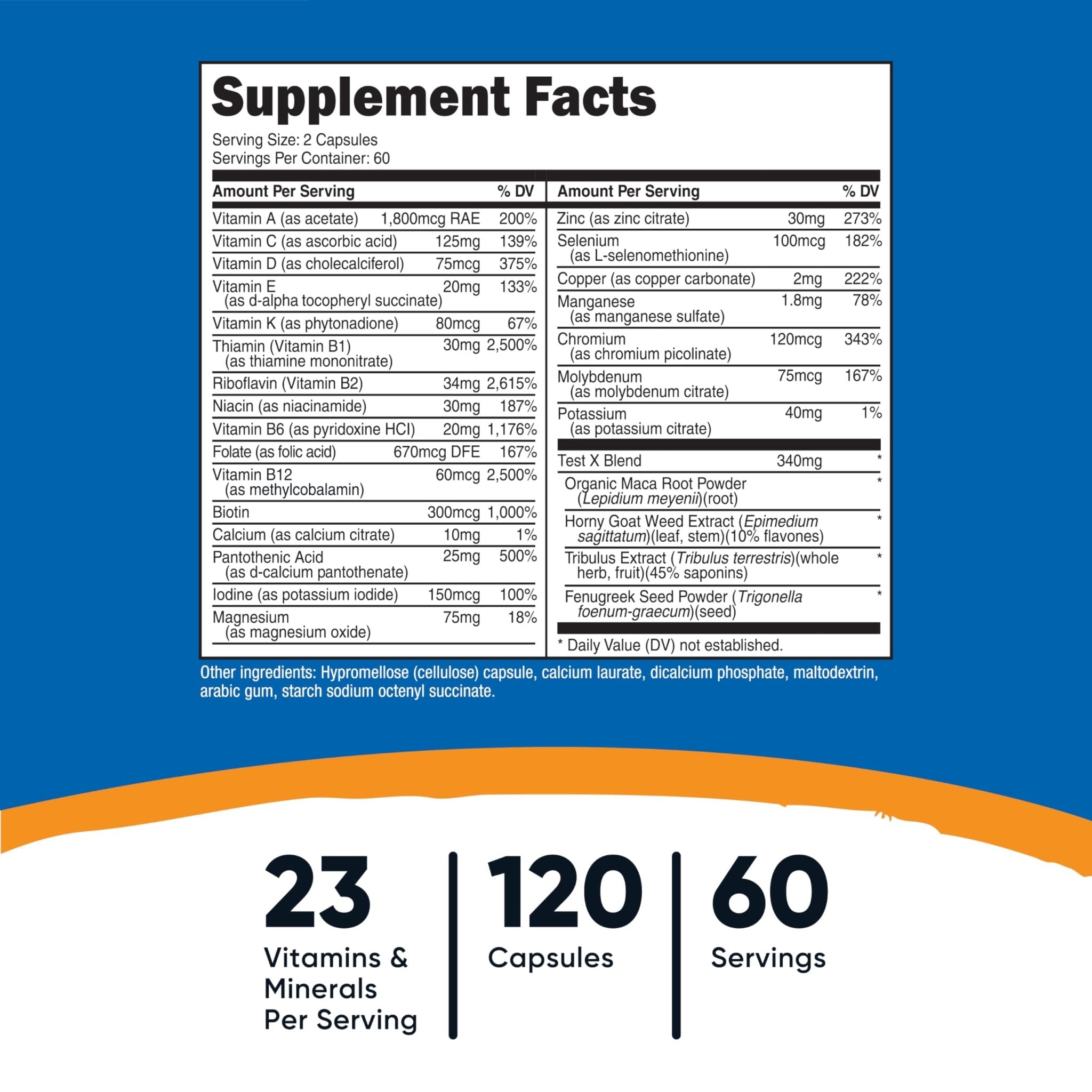 Nutricost Multivitamin for Men 120 Capsules - Vitamins and Minerals for The Healthy Man - TrustMedUSA