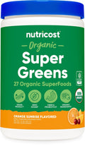 Nutricost Organic Super Greens Powder (30 Servings) Orange Sunrise Flavor - Superfood Supplement Drink Mix - TrustMedUSA