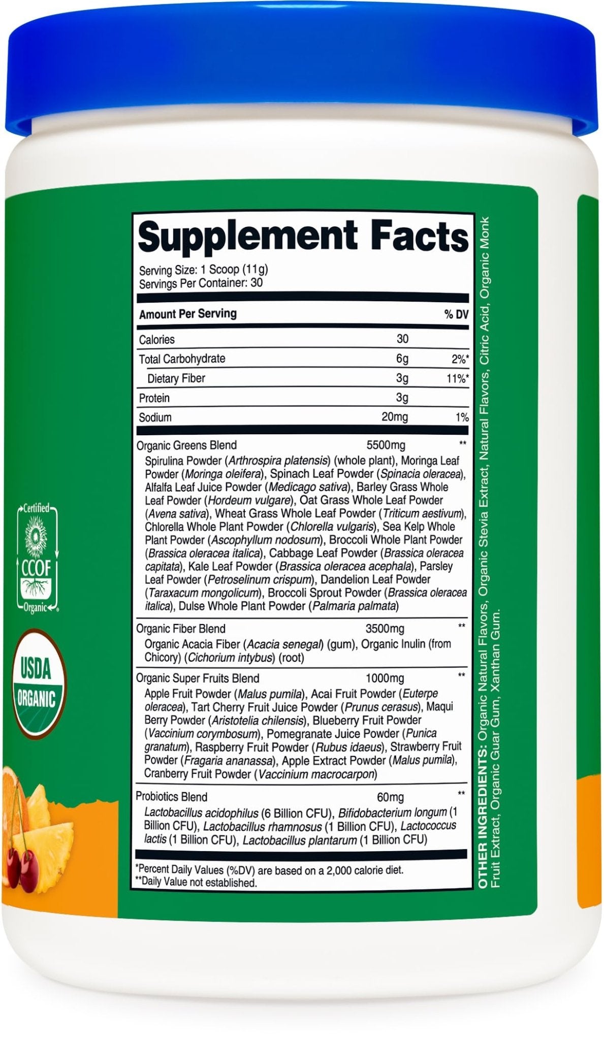 Nutricost Organic Super Greens Powder (30 Servings) Orange Sunrise Flavor - Superfood Supplement Drink Mix - TrustMedUSA